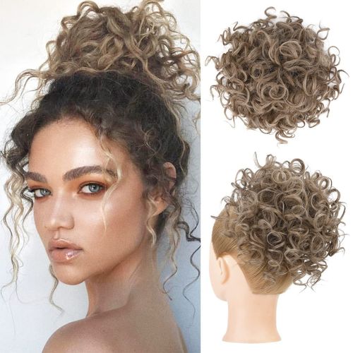 Short Curly Chignon with Elastic Drawstring