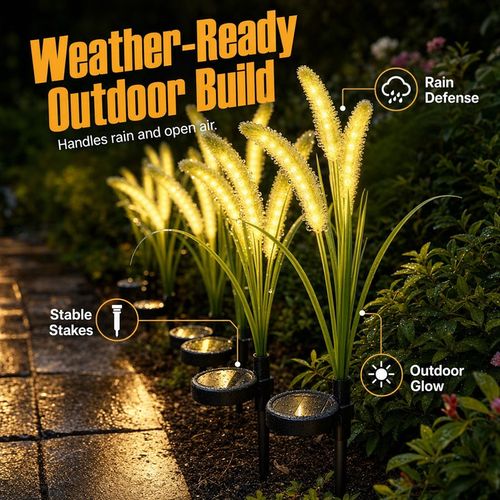 Decorative Solar Garden Lights in the Shape of a Foxtail