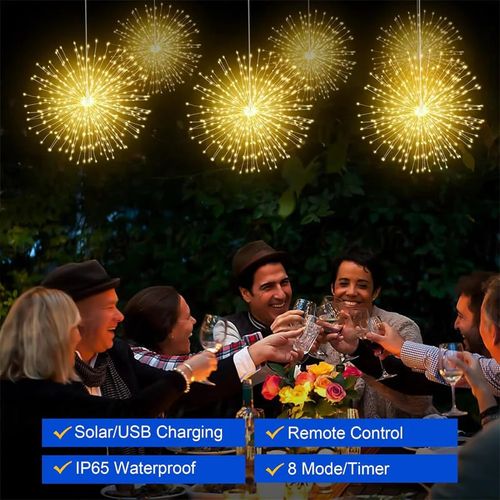 Solar Firework String Lights for Yard