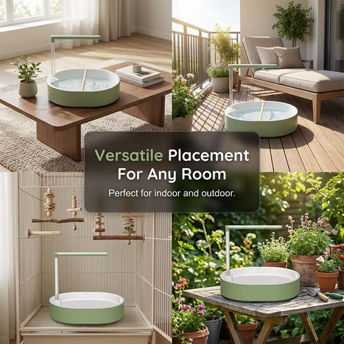 Electric Bird Bath with Rain Shower Perch – Safe