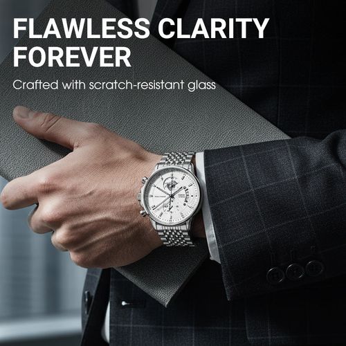 Men's Watch with Maritime Style Globe Pattern