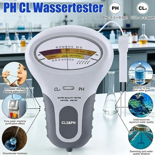 pH and chlorine tester for swimming pools