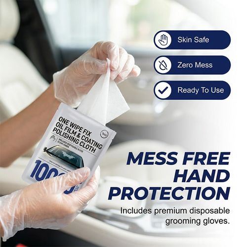 Windshield oil removal wipes