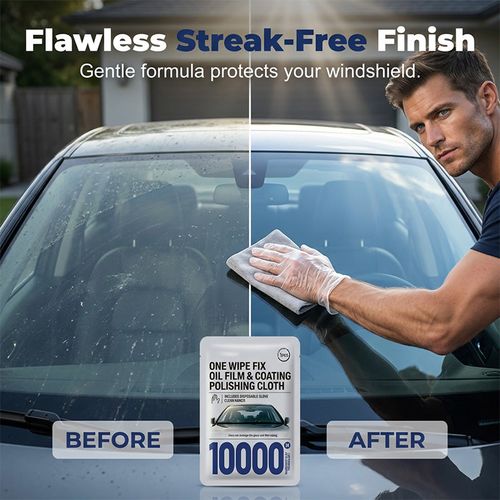 Windshield oil removal wipes