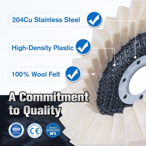 Wool felt polishing disc