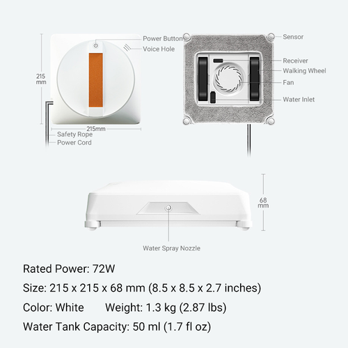 Automatic Window Cleaner with Dual Spray