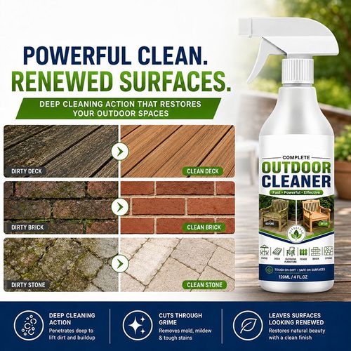 Outdoor Surface Cleaner Spray, Fast Acting Stain Remover for Patio, Wooden Furniture