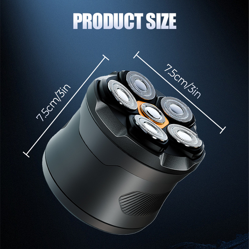 6-Blade Magnetic Electric Head Shaver