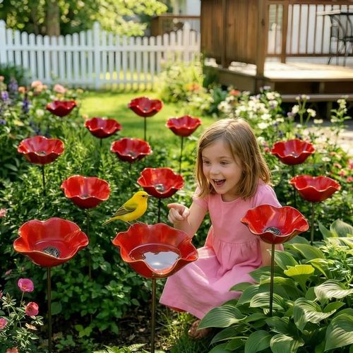 Handmade Metal Flower Garden Stake