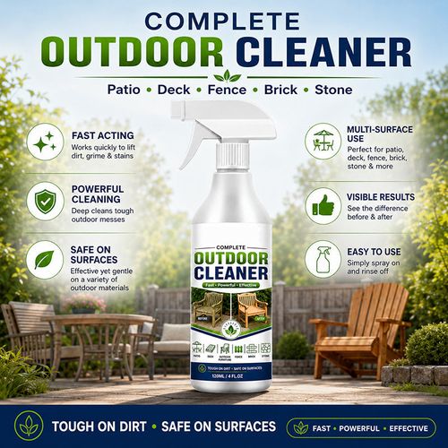 Outdoor Surface Cleaner Spray, Fast Acting Stain Remover for Patio, Wooden Furniture