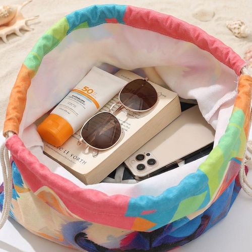 Printed Beach Towel Backpack