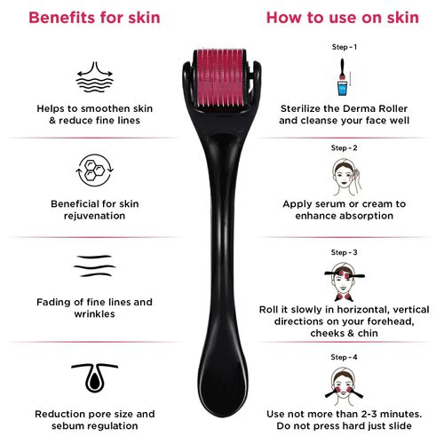 Derma Roller 0.5mm With 540 Stainless Steel Needles