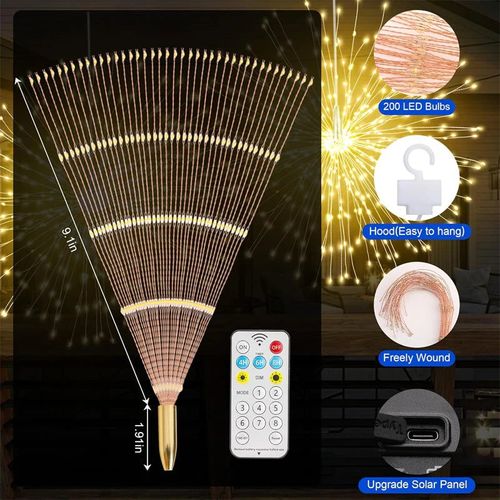 Solar Firework String Lights for Yard