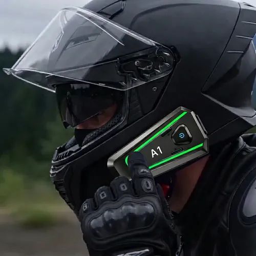The new A1 motorcycle Bluetooth headset features stereo surround sound