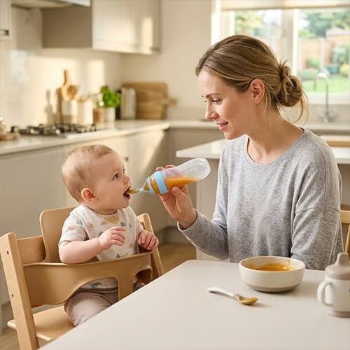 Baby Silicone Bottle Squeeze Spoon Feeder👶 Safe & Soft Food-Grade Silicone