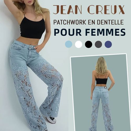 Jean Creux En Patchwork De Dentelle Pour Femme