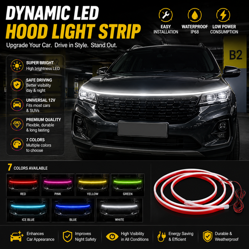 Car Hood LED Light Strip Kenya Waterproof 12V Daytime Running Light