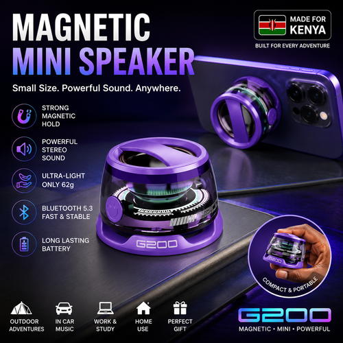 🔥HOT SALE🔥 COD！G200 Mini Bluetooth Speaker — Magnetic Soundbar, Stereo Sound, Long Battery Life.Nairobi stock ships within 48H, delivered within 3days
