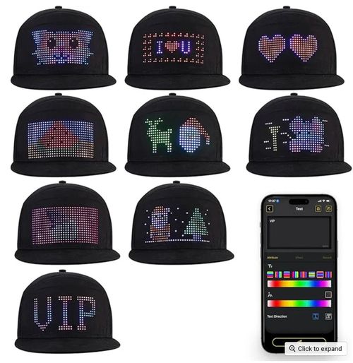 LED Bluetooth Display Cap Custom Text Animation Hat for Advertising Fashion and Events in Kenya