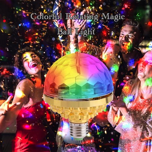 🔥HOT SALE🔥 COD！Colorful Rotating Magic Ball Disco Ball Light Bulb with Sockets, Plug in RGB LED Stage Light for Home Room Dance Parties