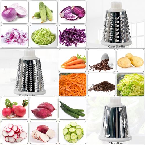 🔥HOT SALE🔥 COD！  Rotary Cheese Grater Multi Purpose Stainless Steel Cheese Shredder！With Handle Effortless Grating of Carrots, Potatoes and Fruits