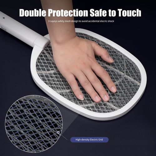 🔥HOT SALE🔥 COD！    2-in-1 Electric Mosquito Swatter, 3000V High-Voltage LED-Lit Handheld Mosquito Swatter, USB-Rechargeable Portable Mosquito Swatter, Suitable for Indoor and Outdoor Use