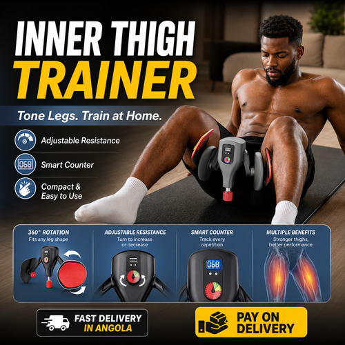 COD Angola Pay on Delivery Multifunctional Inner Thigh Trainer for Home Fitness, Adjustable Leg and Kegel Trainer with Smart Counter, 35KG Resistance, 360° Rotating Comfort Pads, Glutes Core Arms Workout Equipment, Portable Thigh Exerciser for Men and Women in Luanda Angola