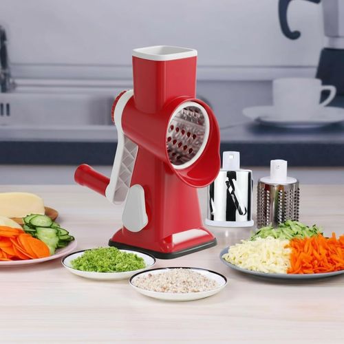 🔥HOT SALE🔥 COD！  Rotary Cheese Grater Multi Purpose Stainless Steel Cheese Shredder！With Handle Effortless Grating of Carrots, Potatoes and Fruits