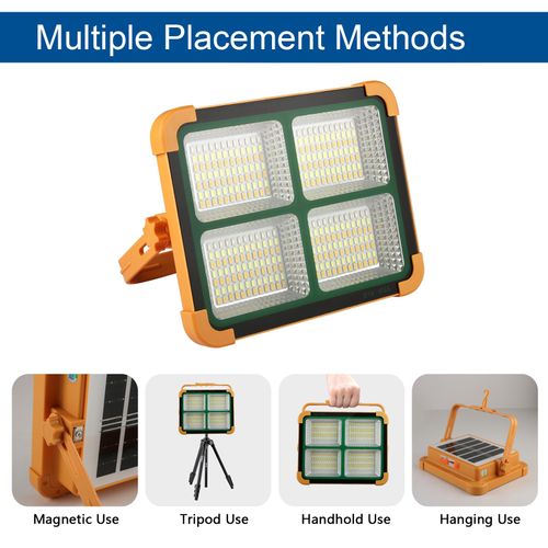 🔥HOT SALE🔥 COD！            Solar Portable Rechargeable Work Light,16500mAh 120W Magnetic Flood Battery Work Light Outedoor LED Camping Lights Waterproof for Job Site Repair,Camping, Hiking, Emergency