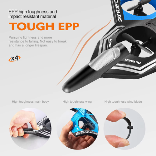 360° hovering remote-controlled foam airplane toy with lights, stunt EPP remote-controlled children's flying model