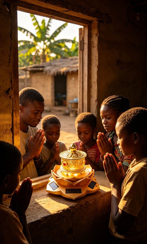 🔥🌞Solar-Powered Golden Prayer Wheel🙏🏻Illuminate Your Space with Continuous Blessings and Positive Energy🙏🏻