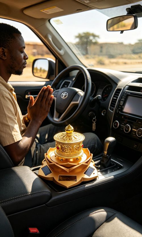 🔥🌞Solar-Powered Golden Prayer Wheel🙏🏻Illuminate Your Space with Continuous Blessings and Positive Energy🙏🏻