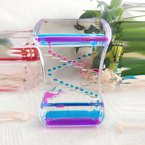 Creative hourglass timer and stress-relief toy, liquid oil drop hourglass.
