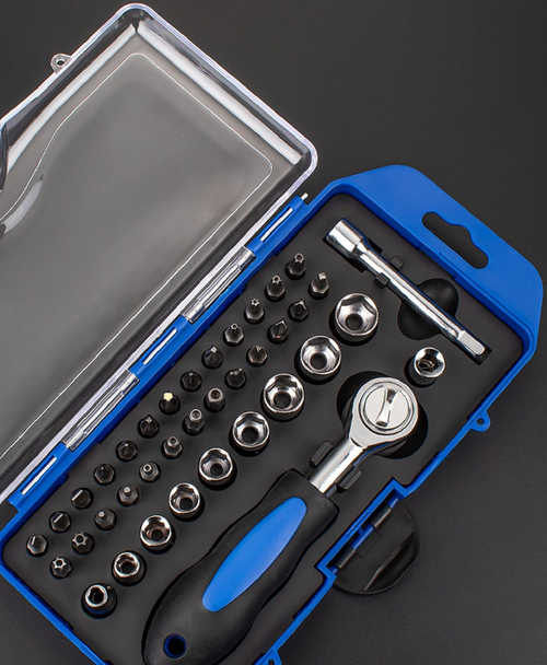 Manual 38 Pcs Ratchet Wrench Sleeve Socket Head Screwdriver Repair Tool Set