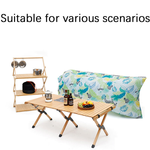 Custom logo portable inflatable-free leisure sofa with pillow cover, perfect for summer holidays, camping, and picnics.