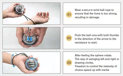 Wrist exerciser, grip strength training ball, metal spinning wrist ball for grip training.