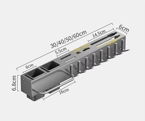 Cooking Utensils Holder Wall-mounted Storage Kitchen Knives Rack Smart Kitchenware Organizer with Steel Hooks