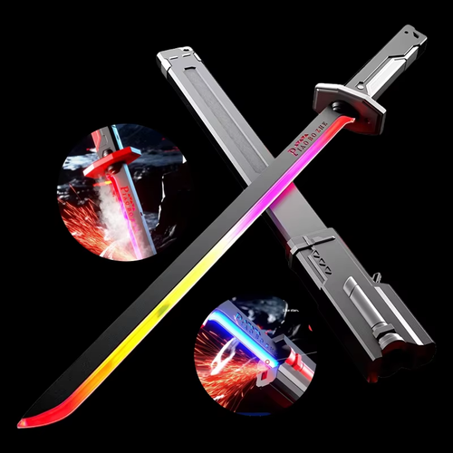 YT Spark Wanderer Lightsaber Cyberpunk Warrior Blade Toy Boys Advanced Laser Sword Light-Up Technology Firestone Smoke Toy Sword