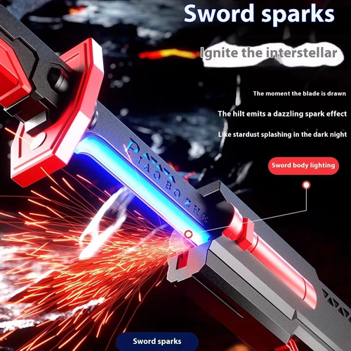 YT Spark Wanderer Lightsaber Cyberpunk Warrior Blade Toy Boys Advanced Laser Sword Light-Up Technology Firestone Smoke Toy Sword