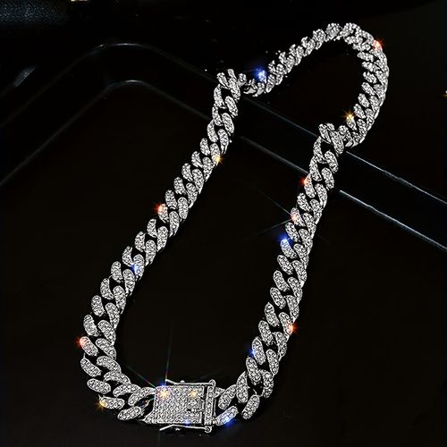 👨‍👩‍👧‍👦💎Premium Diamond-Encrusted Cuban Link Chain💫