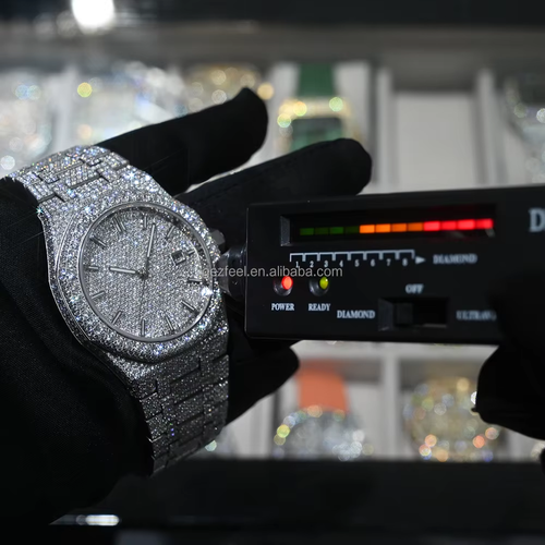 Diamond Iced Out Watch Automatic Movement Luxury Handmade Fully Ice Out Diamond Hip Hop Watches VVS Moissanite Watches for Men