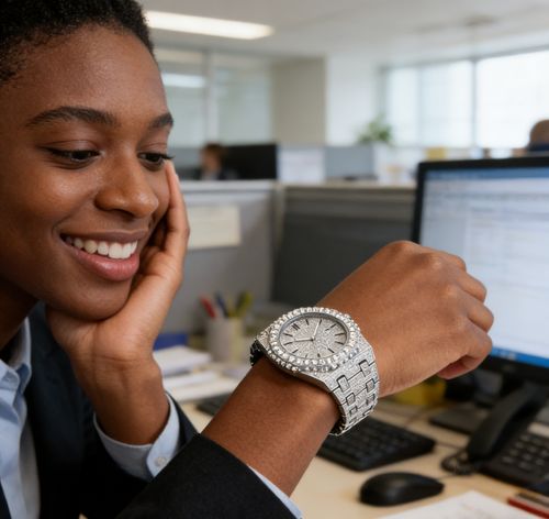 👨‍👩‍👧‍👦Starry Diamond-Encrusted Couple Watch Set😍