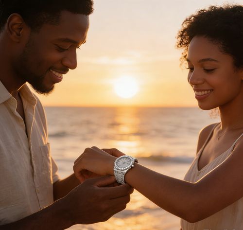 👨‍👩‍👧‍👦Starry Diamond-Encrusted Couple Watch Set😍