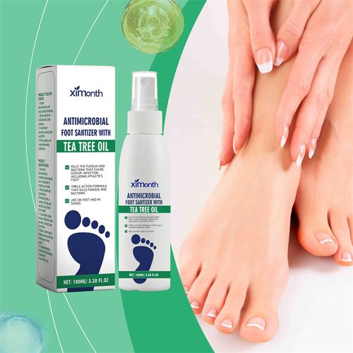 Ximonth 100ml Antimicrobial Foot Sanitizer Fungus Itching Sweaty Feet Treatment Bad Odor Removing Foot Spray with Tea Tree Oil