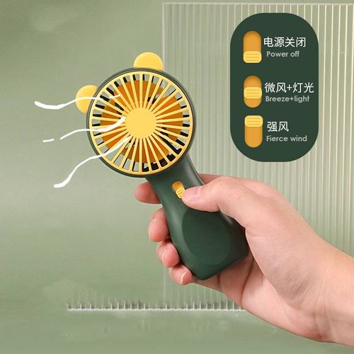 AL 2025 Fashion Summer Cute Mini Fan Portable USB Handheld Charging Small Fan with Lights