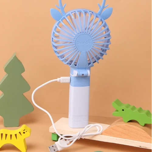 AL 2025 Fashion Summer Cute Mini Fan Portable USB Handheld Charging Small Fan with Lights