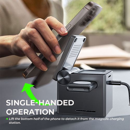 LISEN Hot Sales 15W Foldable Portable 3 in 1 Magnetic Wireless Charging Station With PD 20W Adapter and Type-C Cable for iPhone