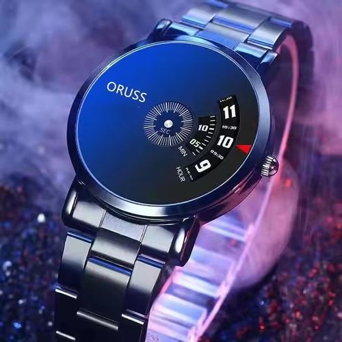 Oruss 862 Men's Stainless Steel Waterproof Quartz Watch – Korean Style Fashion Casual Trendy Wristwatch for Students & Young Men