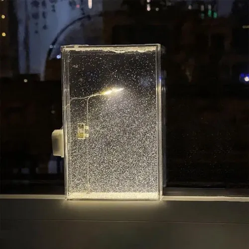 New Flowing Small Night Light Snow Scene Street Light Snowy Night Snow Simulation Handmade DIY Material Package Desktop Decor