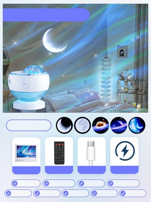 LED Northern Lights Projector Aurora Galaxy Night Lamp for Relaxing Home Decoration